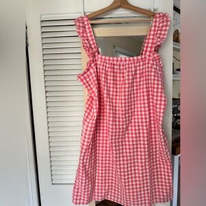 Vineyard Vines Pink Checkered Dress with flutter sleeves